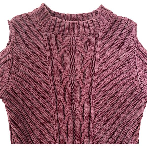 Jessica Simpson Purple Knit Cut Out Sleeve Sweater Womens Size Small - Picture 2 of 8
